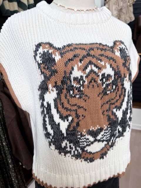 Fierce Tiger Short Sleeve Sweater