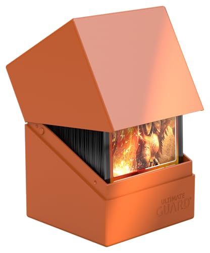 Ultimate Guard Boulder Solid 100+, Deck Case for 100 Double-Sleeved TCG Cards, Orange