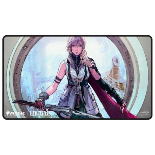 Ultra PRO - Final Fantasy X Universes Beyond Lightning, Army of One Black Stitched Playmat for Magic: the Gathering | Card Game Playmat, Final Fantasy