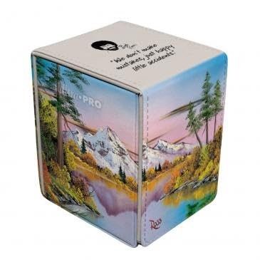 Bob Ross Mighty Mountain Lake Alcove Flip - Storage Box - Premium Deck Protector - Luxury Magnetic Deck Organizer