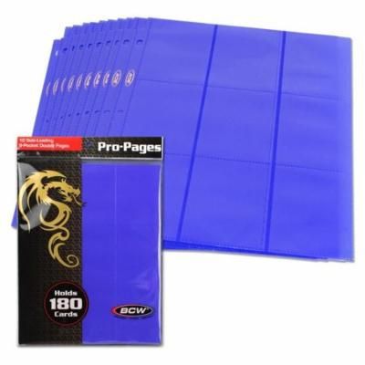 Side Loading 9-Pocket Pro Binder Pages - Blue