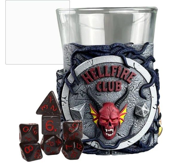 Hellfire/Stranger Things Mini Dice Cup with Mini Polyhedral Dice