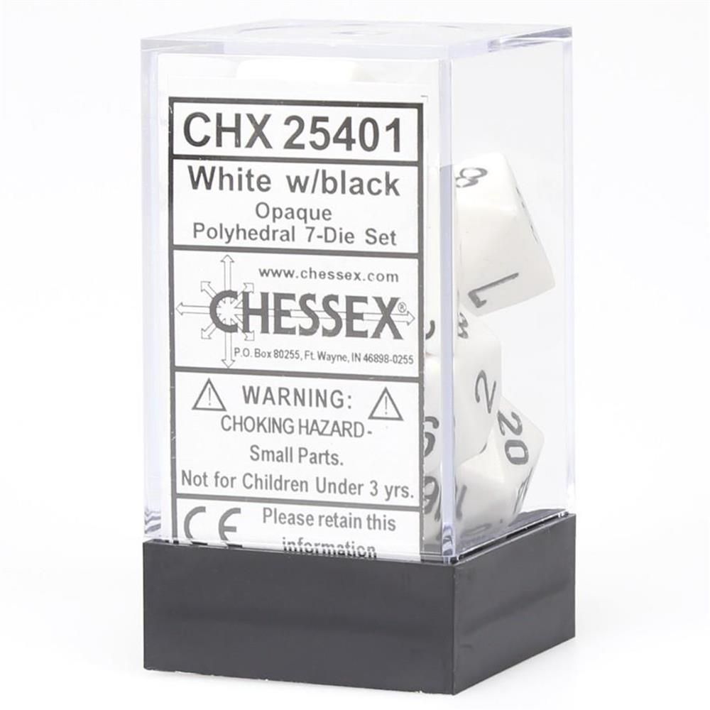 CHX25401 Dice-Opaque White/Black Set