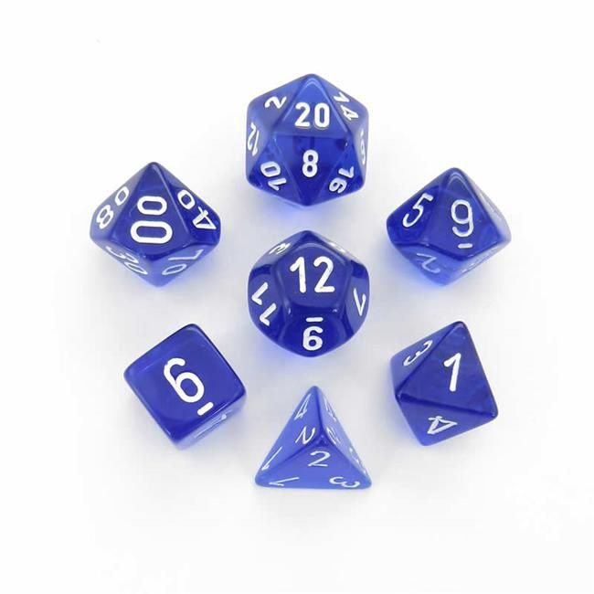 CHX23076 Dice-Opaque Translucent Blue and White