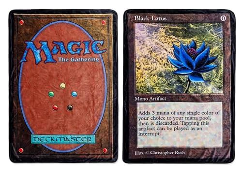 Magic: the Gathering Black Lotus Card Double-Sided Fleece Throw Blanket for Sofa, Bed | 45 X 60 Inches