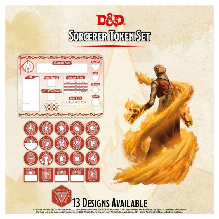 D&amp;D: Sorcerer Token Set - Character RPG Set Dungeons &amp; Dragons