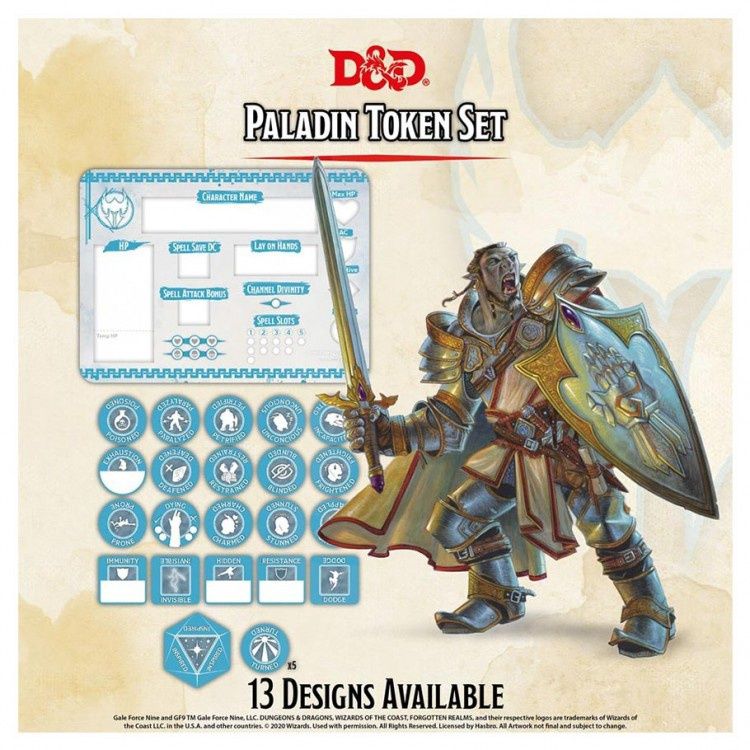 D&amp;D: PaladinToken Set - Character RPG Set Dungeons &amp; Dragons