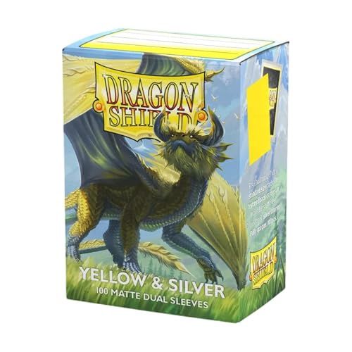 Dragon Shield Dual Matte Standard Sleeves Yellow &amp; Silver