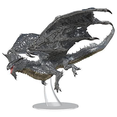 D&amp;D Icons of the Realms: Adult Silver Dragon - Painted Figure - RPG Dungeons &amp; Dragons Miniatures