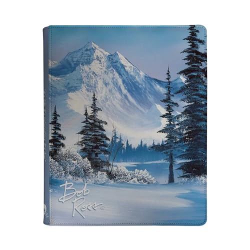 Bob Ross Winter Paradise 9-Pocket Zippered PRO-Binder - Trading Card Collector Organizer Premium Leatherette Binder