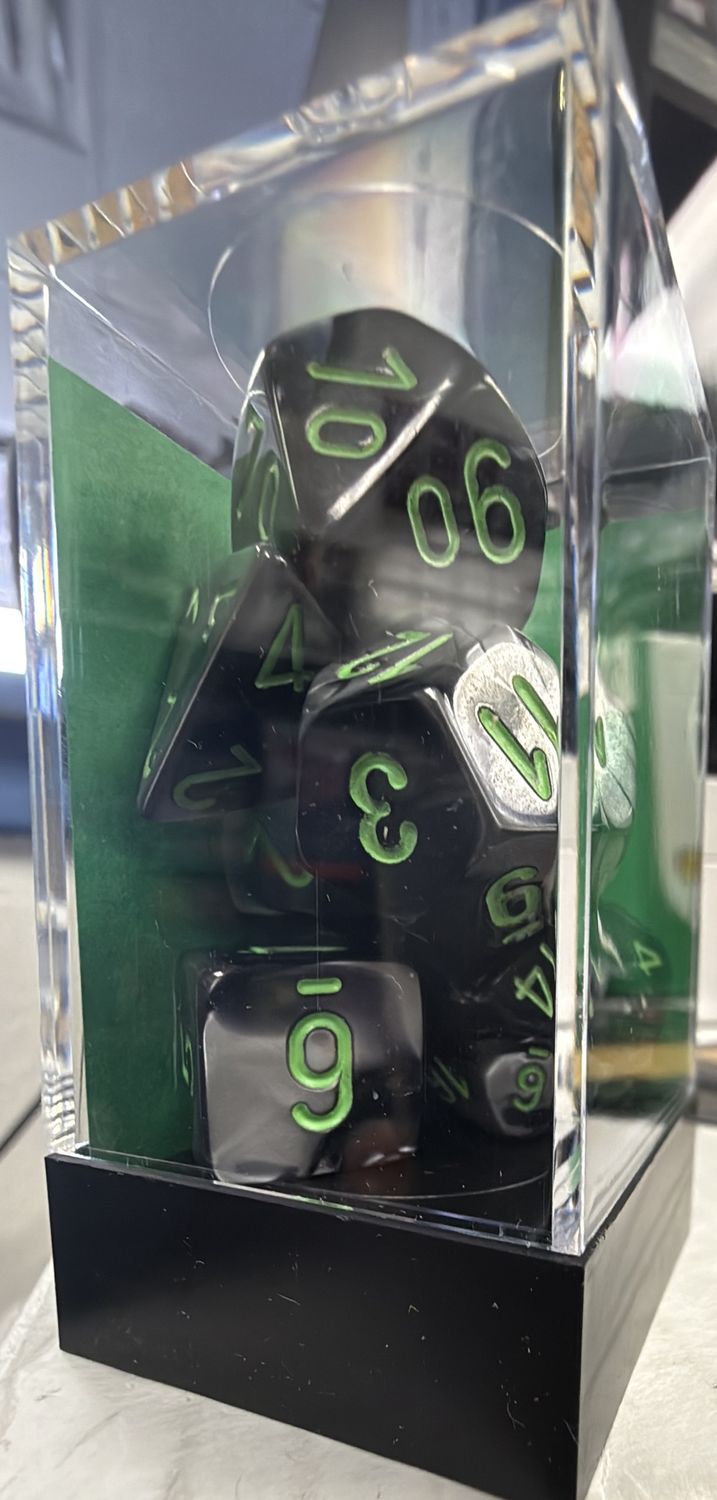 Gemini Dice: Black-Grey/Green 7-Die Set