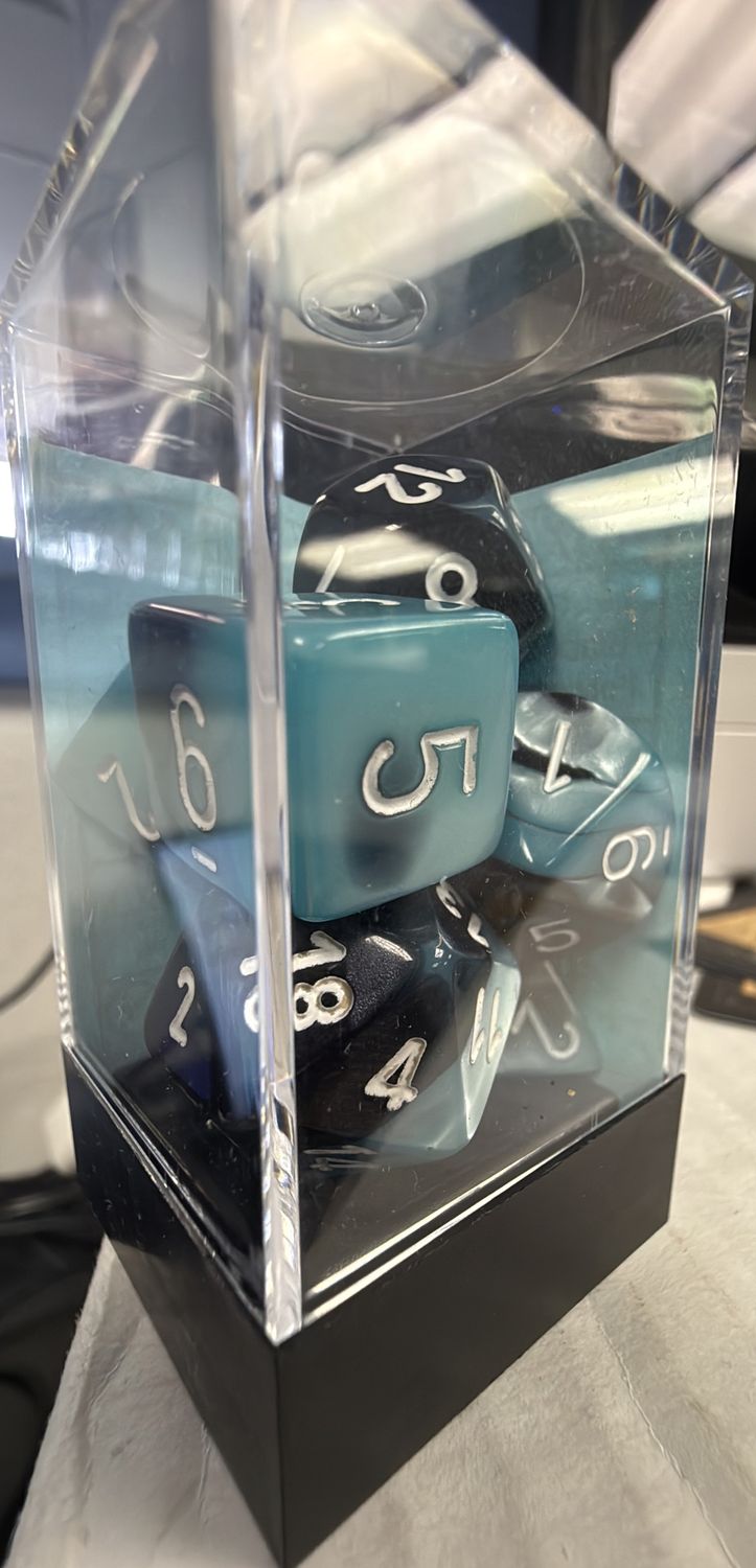 Gemini Dice: Black-Shell/White 7-Die Set