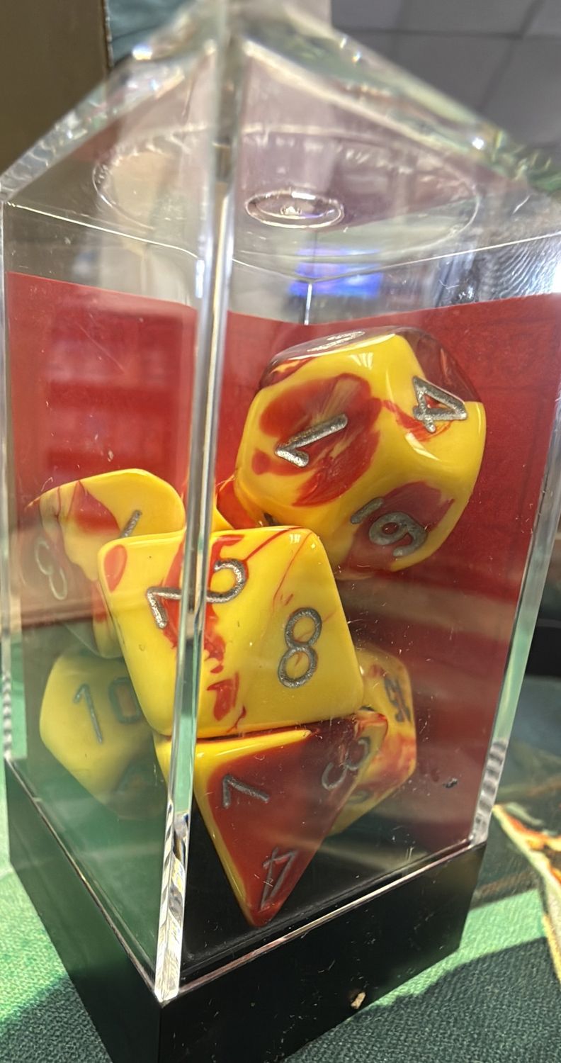 Gemini Dice: Red-Yellow/silver 7 set