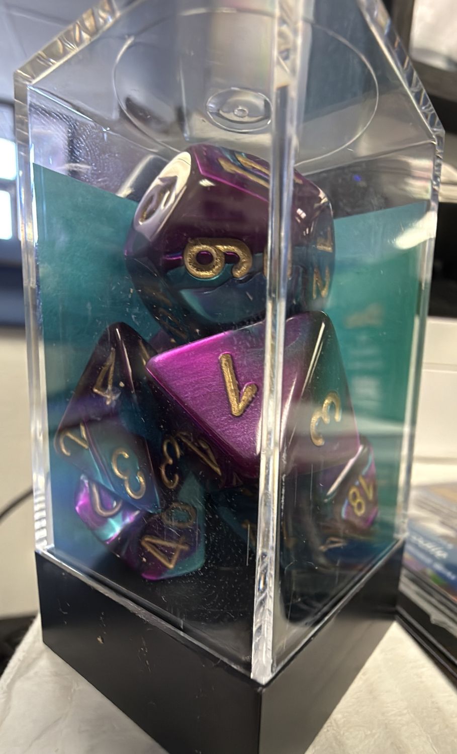 Gemini Dice: Purple-Teal/Gold 7-set