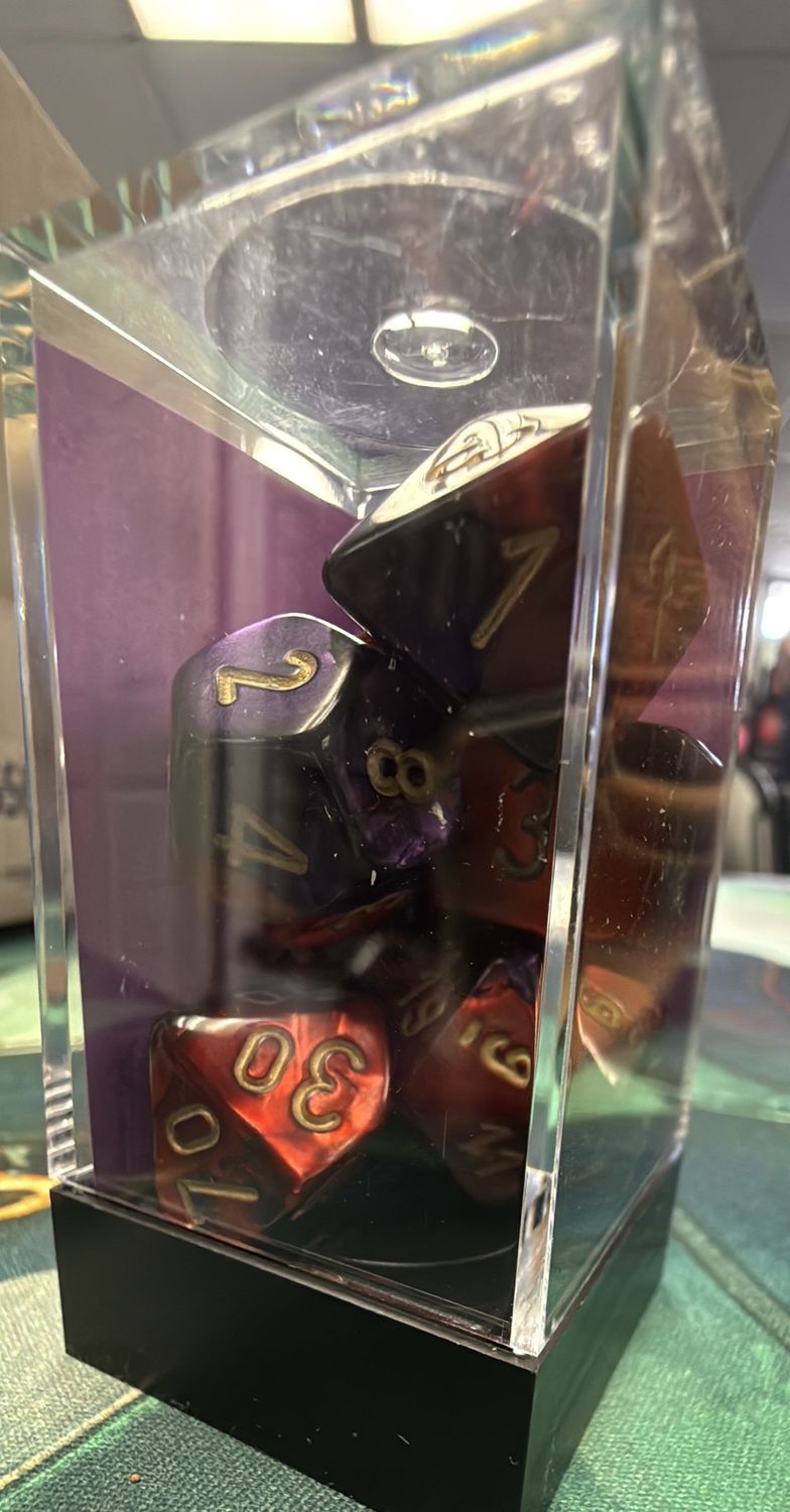 Gemini Dice: Purple-Red/gold 7-set