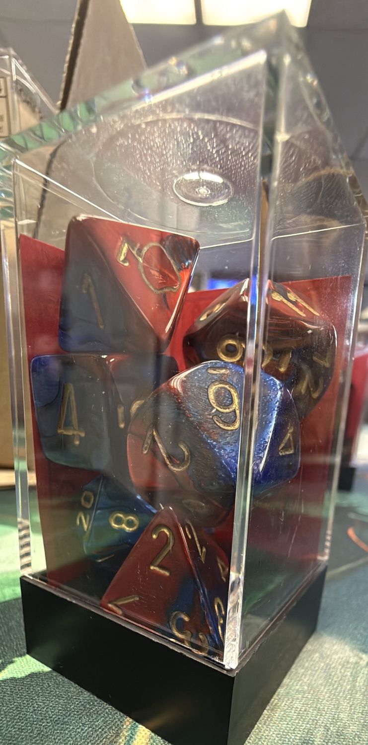 Gemini Dice: Blue-Red/gold 7-set
