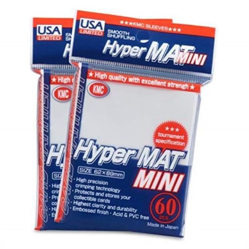 KMC Small Sleeves USA Pack Hyper Matte White 60 Ct.