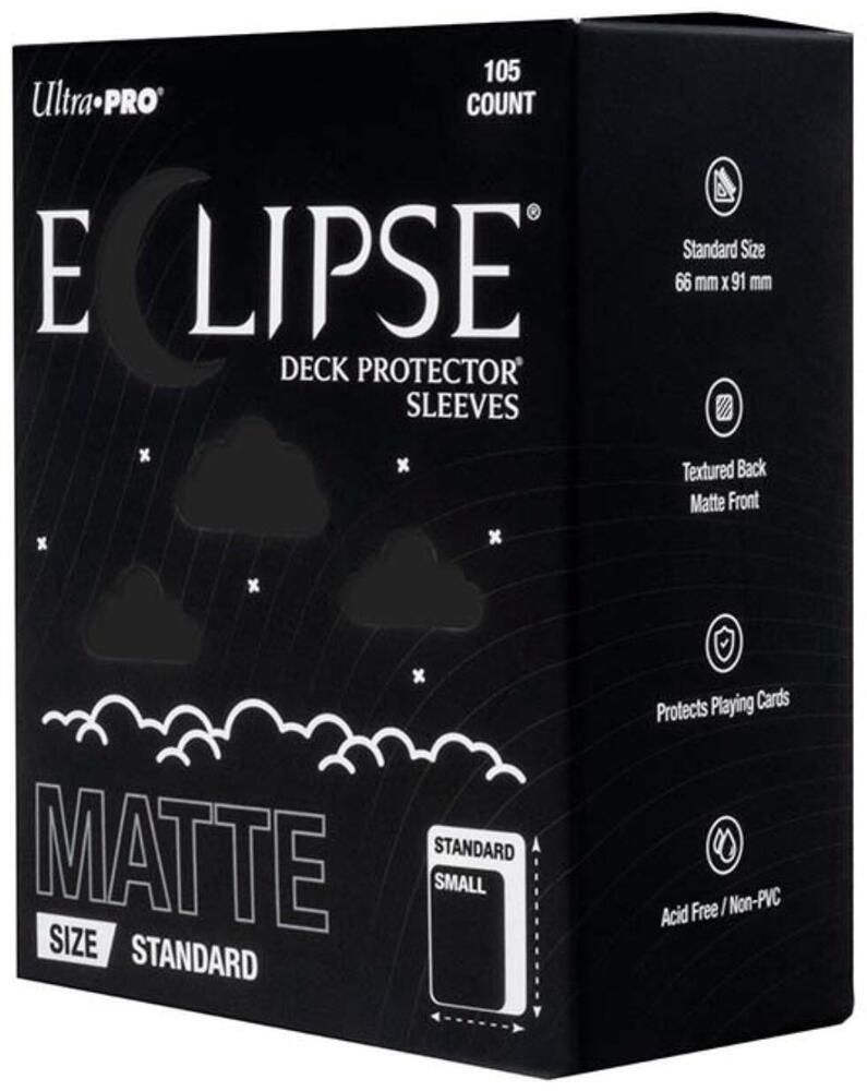 Eclipse Standard Matte Deck Protector Sleeves - Jet Black
