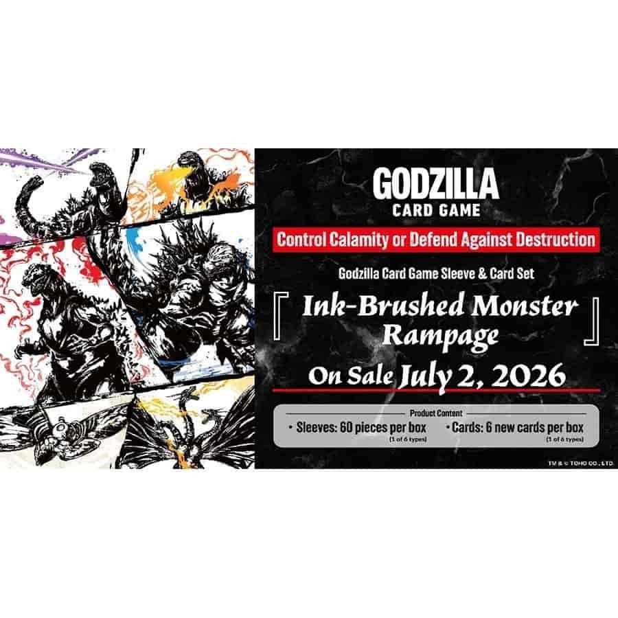 Godzilla Card Game: Ink-Brushed Monster Rampage Sleeve &amp; Card Set
