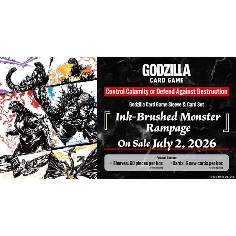 Godzilla Card Game: Ink-Brushed Monster Rampage Sleeve &amp; Card Set