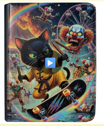 Maggot Labs Midnight Meow-Fu 9-Pocket Zippered Binder