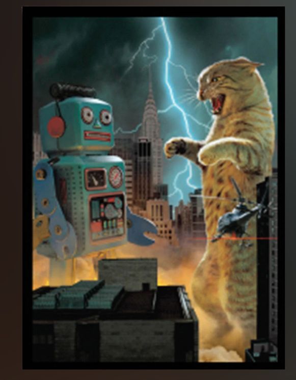 Sleeves: Double-Matte White Core - Movie Cats: Catzilla (50ct)