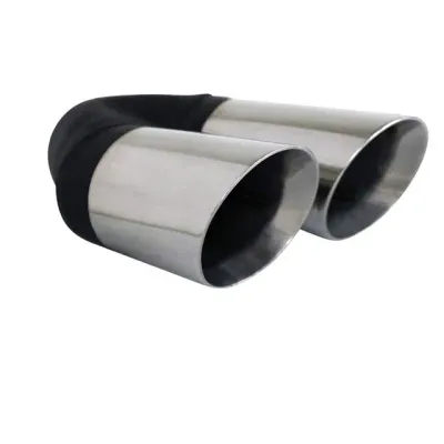 Angle Cut Y-Piece Exhaust Tip (LHS) – 2.25” In / Dual 3” Out – Polished SS304 – 9” Long