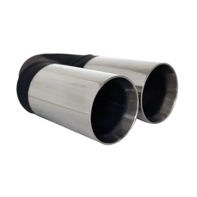 ​Straight Cut Y-Piece Exhaust Tip – 2¼" In / Dual 3" Out - Polished SS304 - 9" Long