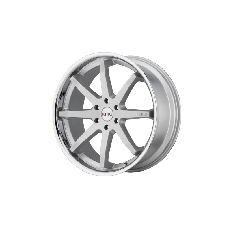 KMC KM715 Wheel – 20x9 – 6x114.3 (6x4.5) – +30 Offset – Brushed Silver with Chrome Lip