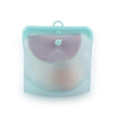 Turquoise Silicone Snap Close Bag