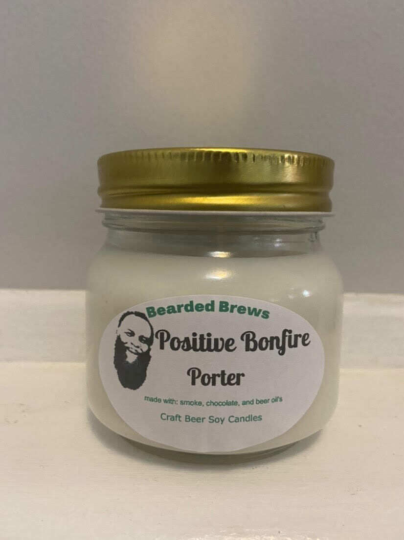 Positive Bonfire Porter Soy Craft Beer Candle (8 oz)