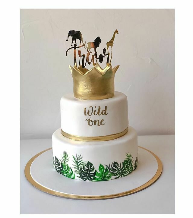 2 tier Tropical theme Birthday cake