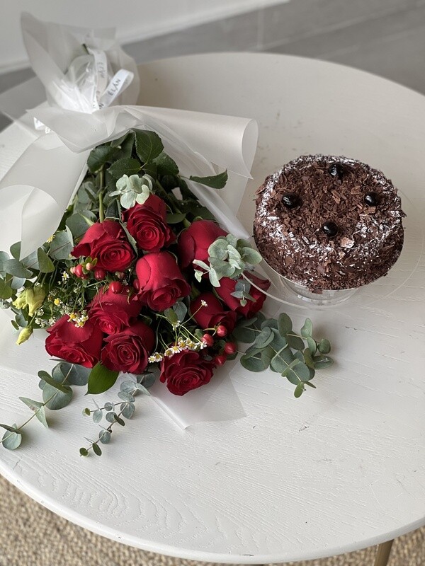 Black Forest Cake with Roses