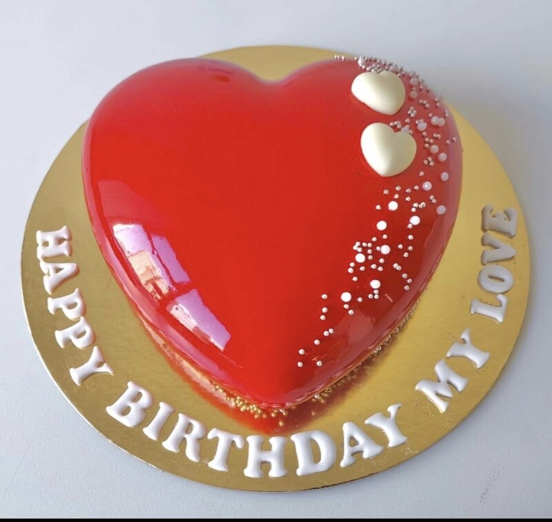 Red Heart Shape Cake