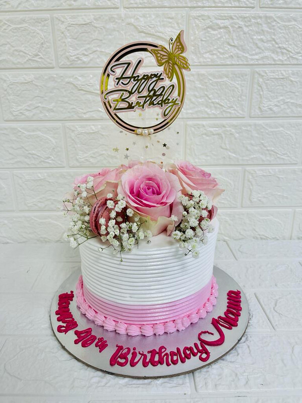 Floral Pink Theme Cake