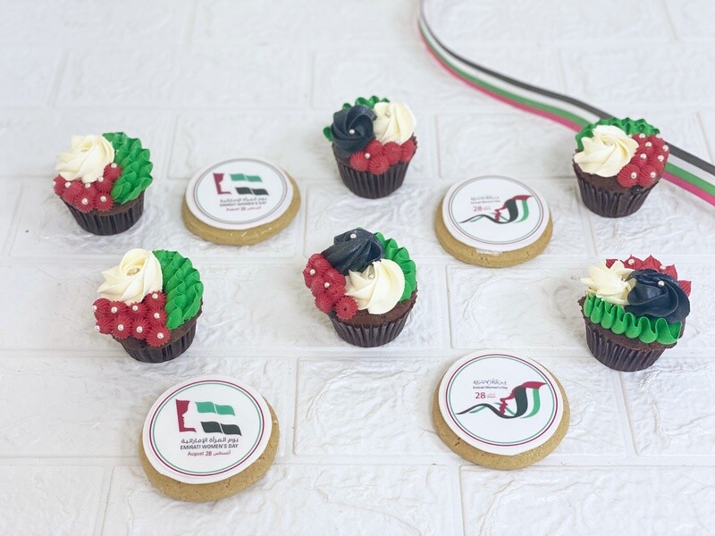 Cute Emirati Women's day Cupcakes & Cookies set