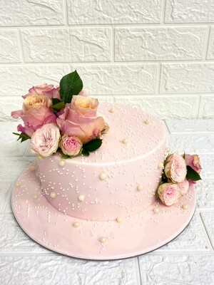 Pink Rose flower Cake