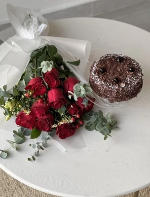 Black Forest Cake with Roses - PREORDER ONLY