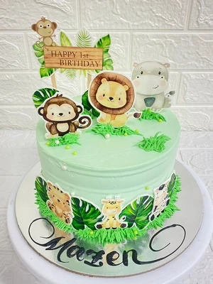 Jungle Theme Buttercream Cake