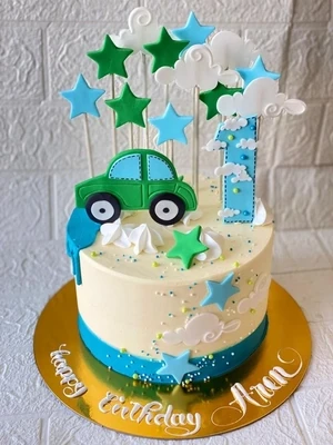 Car theme for 1st Birthday Cake
