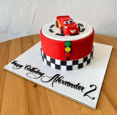 Mcqueen Theme Birthday Cake