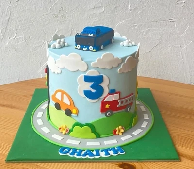 Transport Theme Birthday Cake