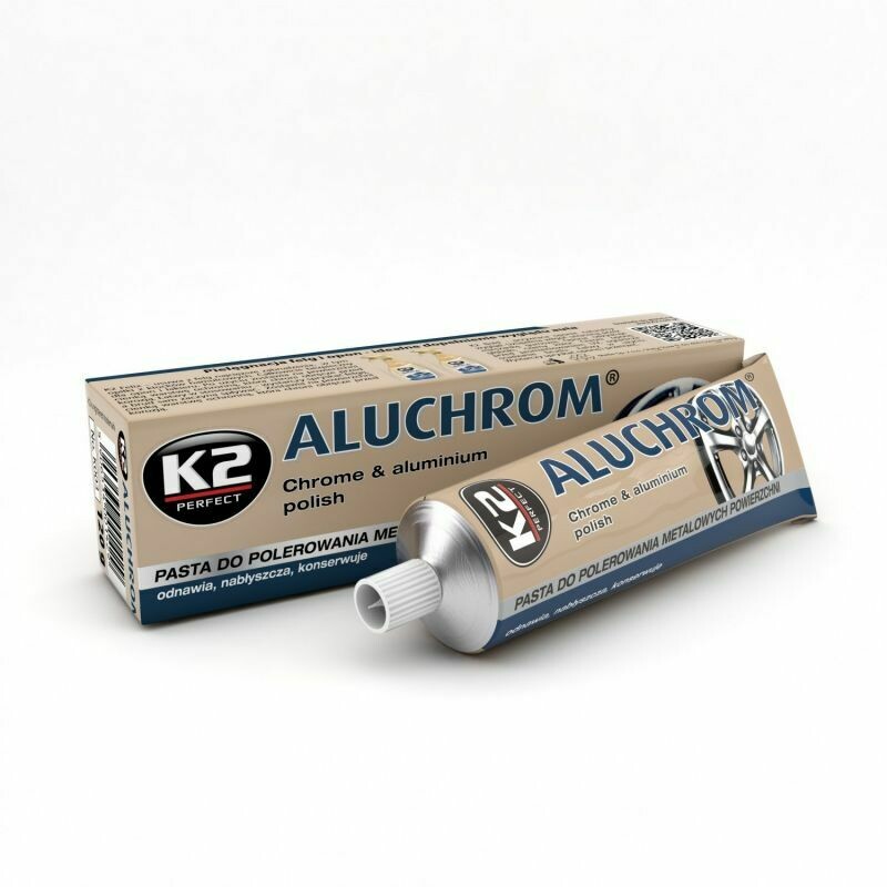 Полировальная паста полироль для металла, хрома K2 ALUCHROM, 120гр