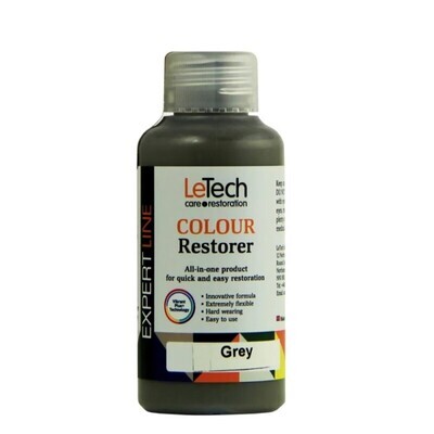 Восстановитель цвета кожи, серый, жидкая кожа для обуви, одежды LeTech Leather Colour Restorer Grey, 100мл