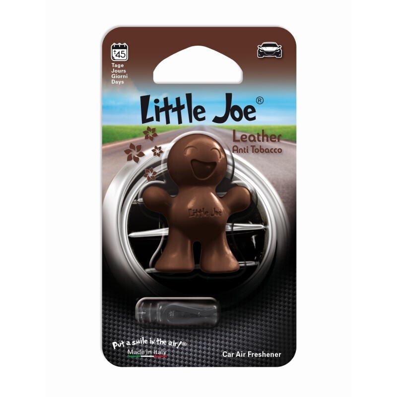 Ароматизатор для автомобиля в дефлектор улыбающийся человечек Little Joe Classic Leather, Новая кожа анти-табак