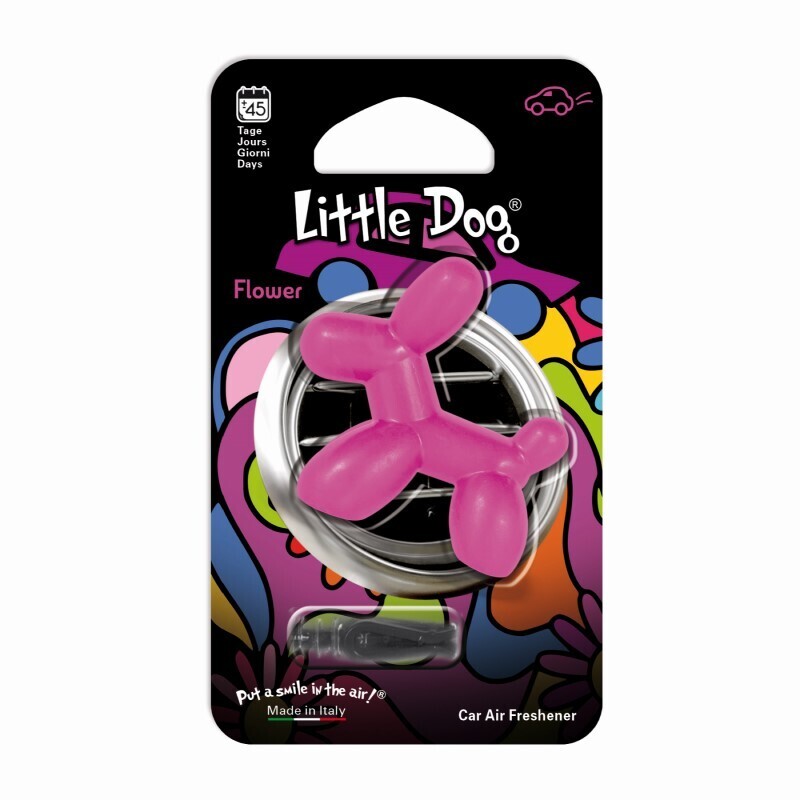 Ароматизатор для автомобиля в дефлектор собачка песик Little Dog Flower, Цветочный