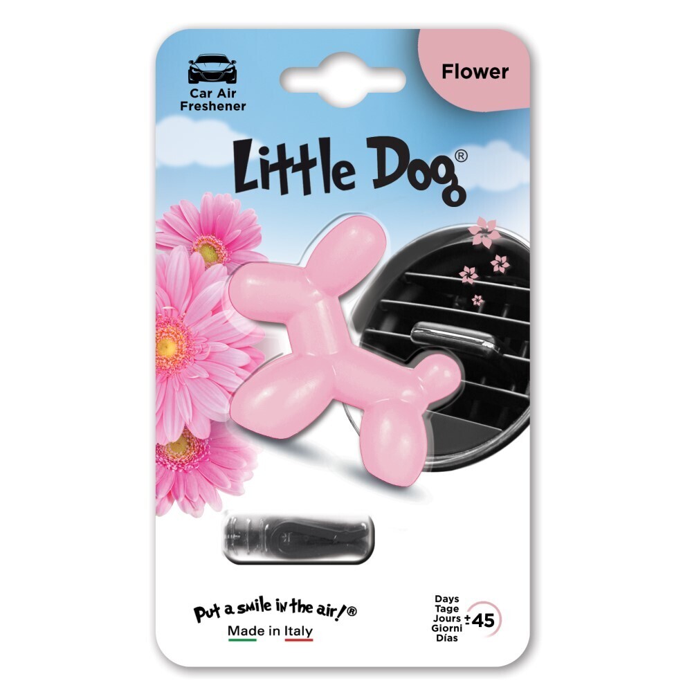 Ароматизатор для автомобиля на дефлектор маленькая собака Little Dog Flower, Цветочный