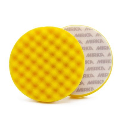 Полировальный круг средней твердости рельефный MIRKA Желтый, 150мм