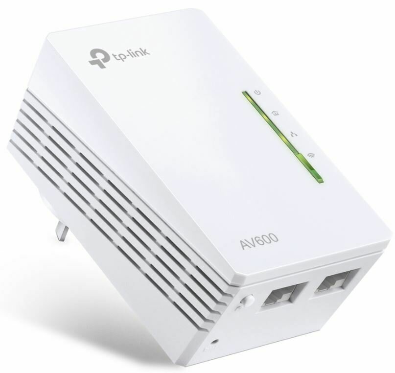 TP-Link TL-WPA4220 AV600 600Mbps 2-Ports Powerline Wi-Fi Adapter Range Extender HomePlug AV 2x100Mbps LAN 2.4GHz 802.11b/g/n 300m Range
