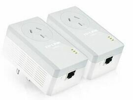 TP-Link TL-PA4010PKIT AV500 Powerline Adapter with AC Pass Through Starter Kit 500Mbps HomePlug AV 1x100Mbps LAN Power Socket 300m ~TL-PA4016P KIT